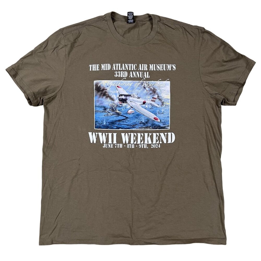 Mid Atlantic Air Museum 33rd Annual World War 2 Weekend T-Shirt Size XXL